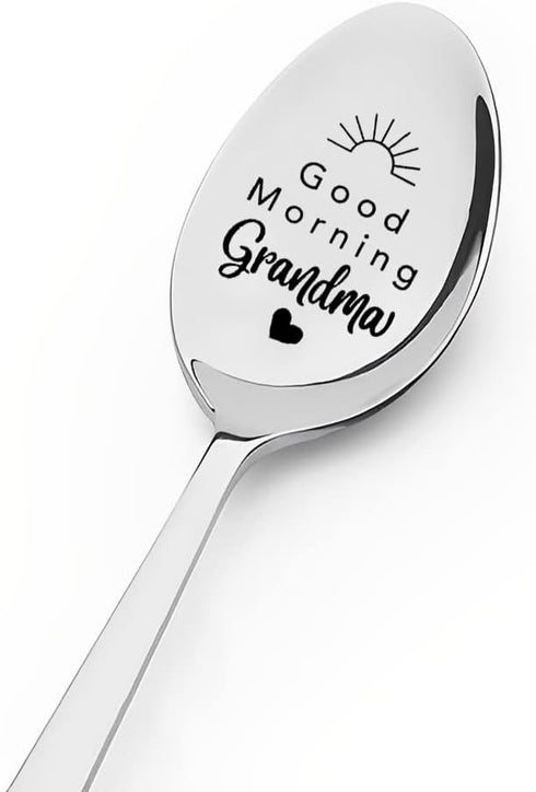 Grandma Mothers Day Gifts Spoons for Mimi Grandma Birthday Gift from Grandchildren Grandson Good Morning Grandma Spoon for Christmas Gifts for Nan...