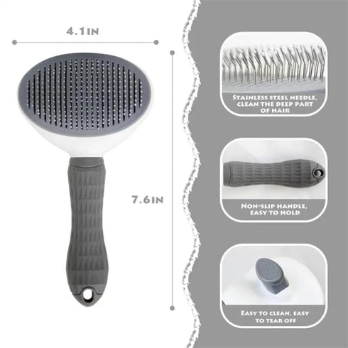 CENTROVIO Self Cleaning Slicker Brush, Dog Cat Bunny Pet Grooming Shedding Brush - Easy to Remove Loose Undercoat, Pet Massaging Tool Suitable for...