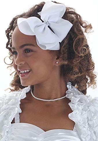 4" Inch Wide Solid Color Double Faced Satin Ribbon 25 Yards-Roll Great for Chair Sash, White...