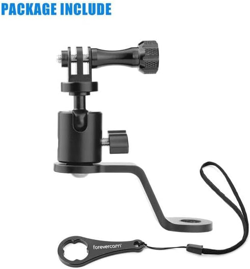Motorcycle Rearview Mirror Mount for Gopro Motorcycle Aluminum Bracket Holder (360 Degree Rotation & 10mm Hole) Compatible with GoPro Hero 8/9/10/...