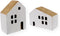 The Bridge Collection Small Wooden House Figurine Set of 2...