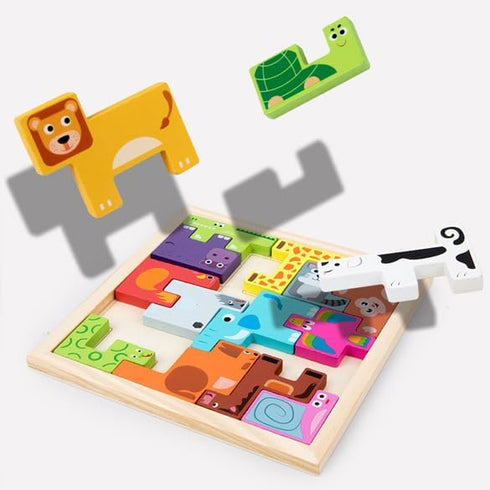 Wooden Puzzle for Kids, Toddlers, Girls Boys Baby Kids, Learning Educational Montessori Toys for 3+ Years Old, Animal Jigsaw Puzzle, Christmas Bir...