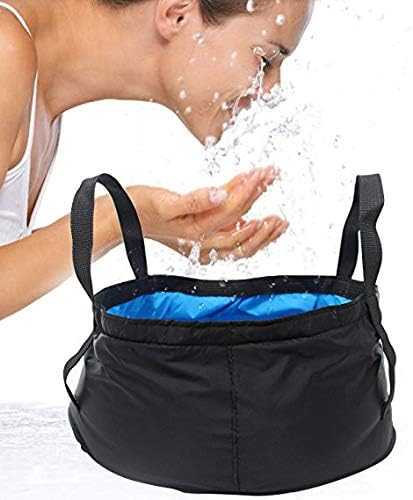 10L Collapsible Bucket Compact Portable Folding Water Container Wash Basin Lightweight & Durable for Outdoor Traveling Hiking Fishing Gardening Ca...