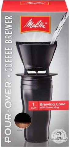 Melitta Cone Pour-Over Coffee Brewer and Ready Set Joe Mug, Black...