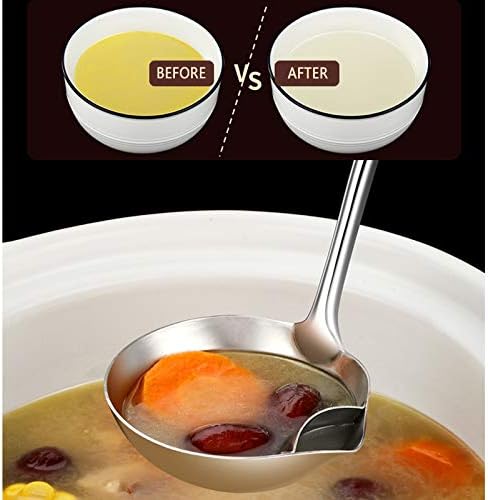 Filtering Soup Oil 304 Stainless Steel Spoon Cooking Fat Separator Skimmer Durable Spoon Cooking Filter Durable Soup Strainer…...