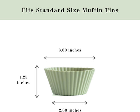The Silicone Kitchen Reusable Silicone Baking Cup Silicone Muffin Liners for Cupcakes, BPA Free, Regular, 12 Pack, White Blue Green...