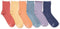 MUK LUKS Women's 6 Pack Whisper Soft Crew Socks, Mid Brights, OS...