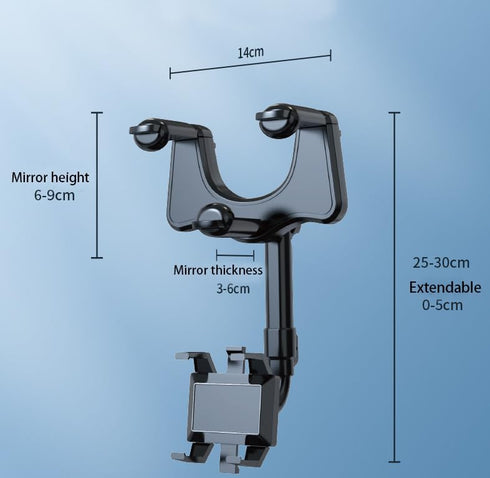 Satismoon,Satismoon Car Phone Holder,Satismoon rearview mirror phone holder,Rear View Mirror Phone Holder,Multifunctional 360° Rotatable Car Rearv...