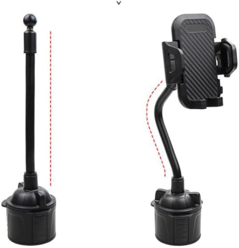 Universal Car Phone Mount, Gooseneck Car Cup Holder, Adjustable to Fit Most Cup Holders, 360 Swings, Fit Most Phones, iPhones, Samsung, LG, Google...