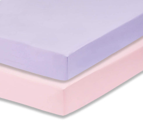 Everyday Kids 2-Pack Fitted Crib Sheets, 100% Soft Breathable Microfiber Baby Sheet, Fits Standard Size Mattress 28in x 52in, Lavender, Pink Nurse...