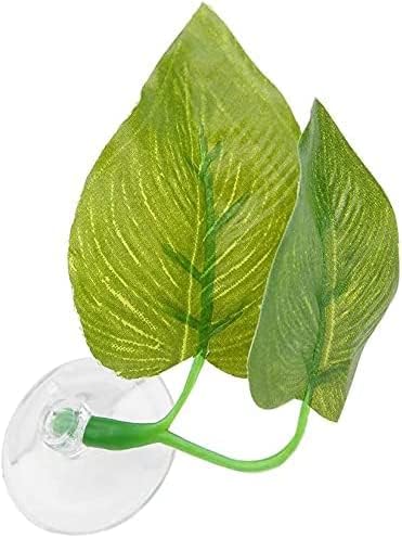 1Pc Aquarium Decorations, Reusable Plastic Artificial Simulation Plant Leaf Ornament Deft Design Betta Hammock Fish Rest Bed Aquariums Supply Leav...