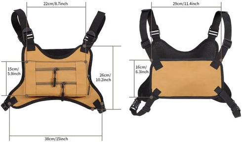 Men's Outdoor Sports Chest Pack, Waterproof Lightweight Front Running Vest Bag for Fitness, Riding, Hiking with Pockets and Extra Storage Space...