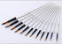 Round Watercolor Detail Paint Brushes Nylon Hair 12pcs for Watercolors,Acrylics,Inks,Gouache,Oil and Tempera(12pcs Pearl White Short Wooden Paint ...