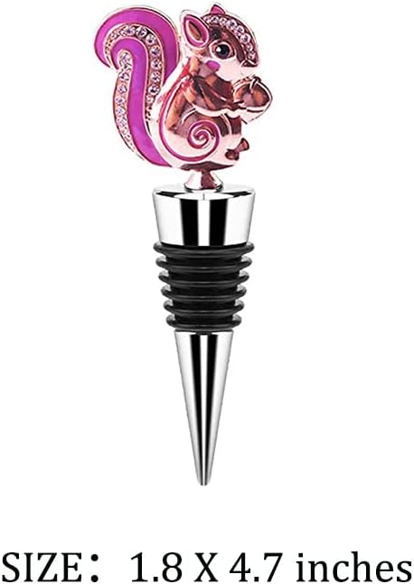 Wine Bottle Stopper Squirrel Wine Stopper for Christmas Party Decorations Crystal Polygonal Beverage Stoppers Cute Animal Wine Stoppers 2 PCS...
