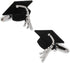 Graduation Cap Mortarboard Mortar board Hat Pair Cufflinks in a Presentation Gift Box & Polishing Cloth...