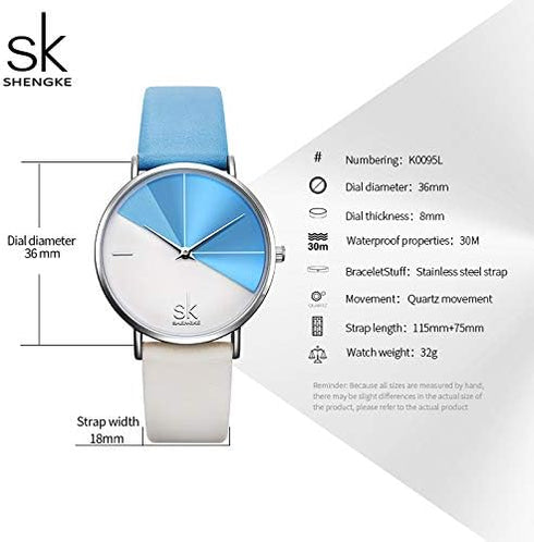 SHENGKE Simplicity Creative Women Watch Genuine Leather Elegant Women Watches Ladies Business Wristwatch...