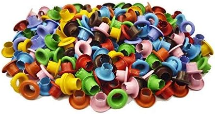 200pcs 4mm Hole Mixed Colors Round Eyelet Scrapbooking Card Craft Kit E098...