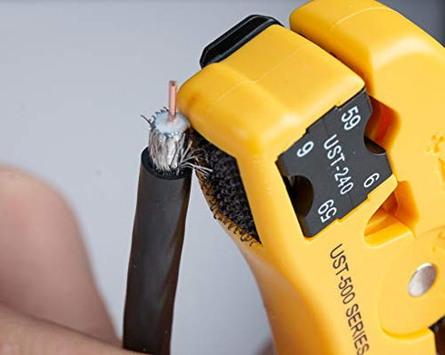 Jonard Tools UST-540 Universal Cable Stripping Tool with Cable Stop for Coax, Network, and Telephone Cables...