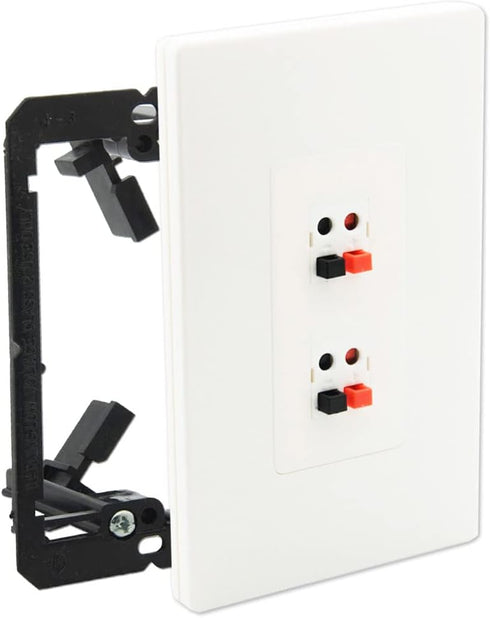 Premium 2 Speaker Wall Plate, Speaker Plug, Supports 2 Speaker Configurations, Speaker Port for Wall Speaker Wire, Speaker Wire in Wall, Wire Wall...