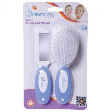 Dreambaby L327 Deluxe Baby Hair Brush and Comb Gentle Groom, Blue...