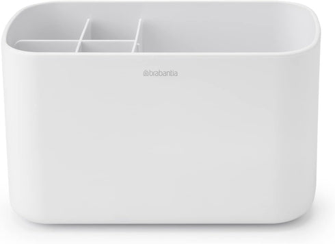 Brabantia Renew Bathroom Caddy (White) - Compartments for Toothbrushes, Toothpaste, Soap etc - Nonslip Base and Drainage Holes...