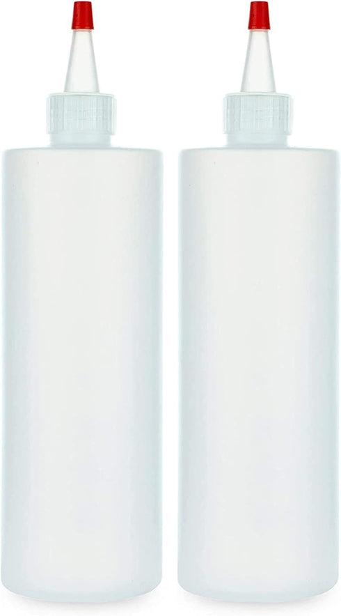 BRIGHTFROM Empty Squeeze Bottles 16 OZ, 2 PACK Squirt Containers with Red Top, BPA Free for Condiments, Syrup, Ketchup, Sauces, Dressing, Oil, Hon...