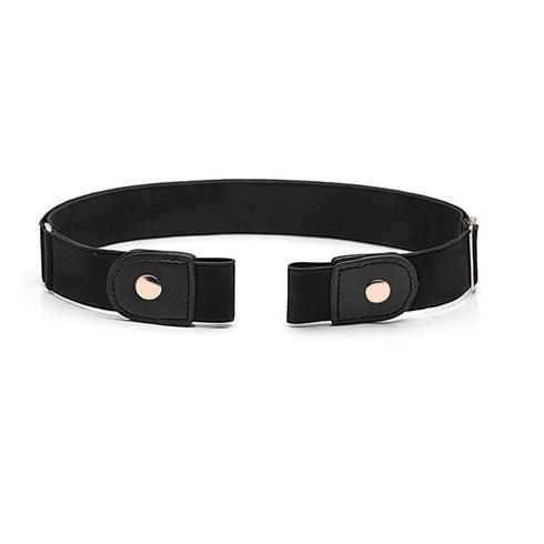 No Buckle Elastic Belt Adjustable Stretch Waist Belt Buckless Invisible Belt Buckle Free Belt for Women Men Jeans Pants Dress with Brass Snap Fast...