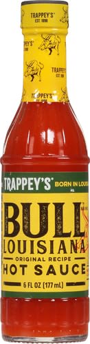 B&G Foods Trappey's Bull Brand Louisiana Hot Sauce Glass Bottle, 6 oz...