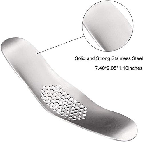 Fu Store Garlic Press 304 Stainless Steel Garlic Rocker Mincer Bonus Food Grade with Silicone Peeler Garlics (Color Random)...