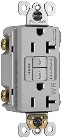 Legrand radiant 2097TRGRYCCD4 20 Amp GFCI Self Test Tamper Resistant Decorator Duplex Outlet, Gray (1 Count)......