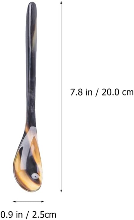 YARNOW 4pcs Small Spoons Ox Horn Caviar Spoons Mother of Pearl Spoon Soup Spoons Cocktail Stirring Spoons Tableware for Dessert Tea Coffee Ice Cre...