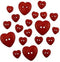 Buttons Galore Craft & Sewing Buttons - Red Hearts - 3 Packs (45 Buttons)...