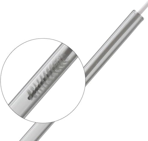 G Reusable Glass Straws Clear - 8.5 inches x 8 mm Straight Drinking Straws Healthy Eco-Friendly BPA Free 4 Pack (2 Straight + 2 Curved) with 4 Cle...