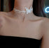 White Gothic Lace Butterfly Chain Collar Necklace Lace Pattern Choker Necklace Elegant Pure Beautiful Bride Wedding Accessories Vintage Neck Jewel...