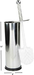Home Basics Polished Stainless Steel Toilet Brush with Holder and Canister Stand...