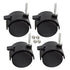 DICASAL 2" Shelving Caster, Swivel Stem Caster Wheel with 1/4" - 20 x 1" Thread Stem for Small Shelf and Furniture Pack of 4(with Brakes)...