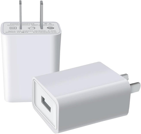 USB Wall Charger FOBSUNLAND ®. USB Wall Plug 5V 2A AC Power Adapter Compatible with iPhone,Pad,Samsung,Tablet,Kindle and More (White 2pack)...