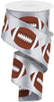 Metallic Football Wired Ribbon - 10 Yards (Silver, 2.5 Inches)...