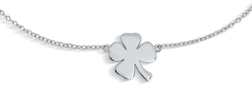 Bling Jewelry Three Four Leaf Shamrock Flower Anklet Lucky Charm Clover Ankle Bracelet For Women Teens Figaro Curb Link Oxidized .925 Sterling Sil...