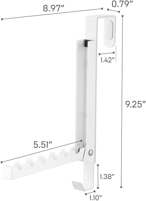 Smart Over The Door Coat Hook Organizer Collapsible Foldable Rack for Entryway Or Bedroom Closet - 2-Hook - Steel...