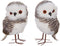 Raz Set of Two Owls Brown and White Furry Assorted 2...
