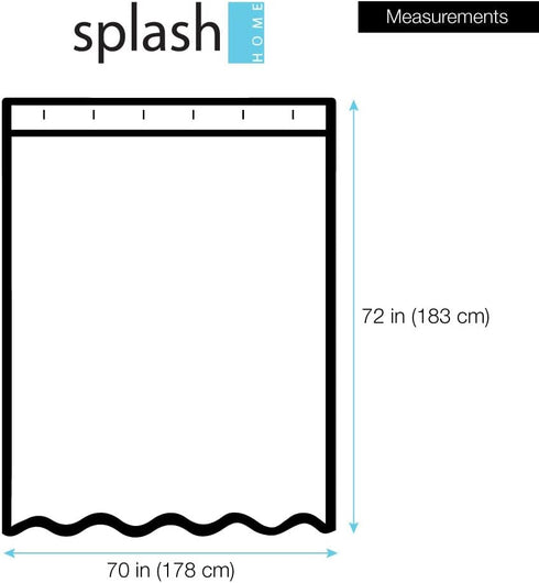 Splash Home Duckies PEVA 4G Shower Liner, Lightweight Shower Curtain Liner with 12 Rustproof Metal Grommet Holes 70” W x 72” H, Waterproof Shower ...