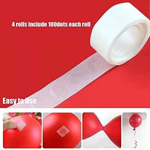 Glue Point Clear Balloon Glue Removable Adhesive Dots Double Sided Dots of Glue Tape for Balloons for Party or Wedding Decoration (400 Dots)...