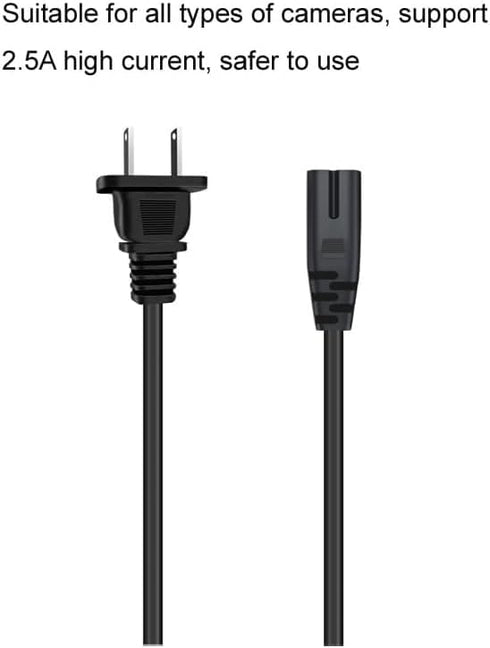 2M/6.5FT 2 Prong Power Cord for JBL PartyBox 100 200 300 1000 310 Party Box Wireless Bluetooth Speaker Audio System JBL Soundbar Power Cable Repla...