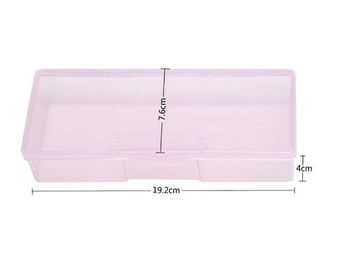 2 Pcs Plastic Transparent Multifunctional Rectangular Storage Box Nail Art Tool Box Office Supplies Organizer Manicure Tool Box...