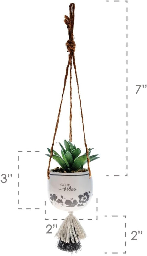 Karma Hanging Succulent Pot Good Vibes...