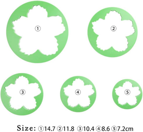 SK 5-Piece Peony Fondant Cutters Set Sugarcraft Modeling Tools Kit for Cake Decoration Green...