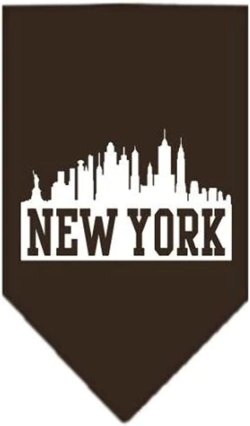 Mirage Pet Products New York Skyline Screen Print Bandana, Large, Bright Pink...