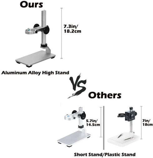 Ninyoon Universal Microscope Stand Pro, Stable Professional Aluminum Alloy Scope Base Holder Support Bracket for Max Diameter 1.4" USB Digital Wir...