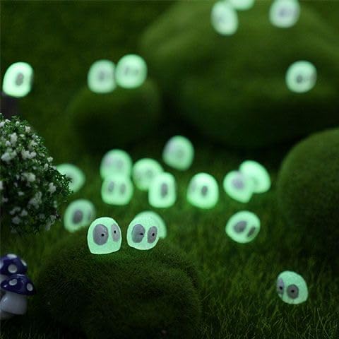 Mini Luminous Elf Fairy Garden Accessories, Black Briquettes Figurines for Fairy Garden Decor, Bonsai Craft Decor, Micro Landscape Gnomes Garden, ...